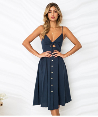 Summer Dress Sleeveless Backless