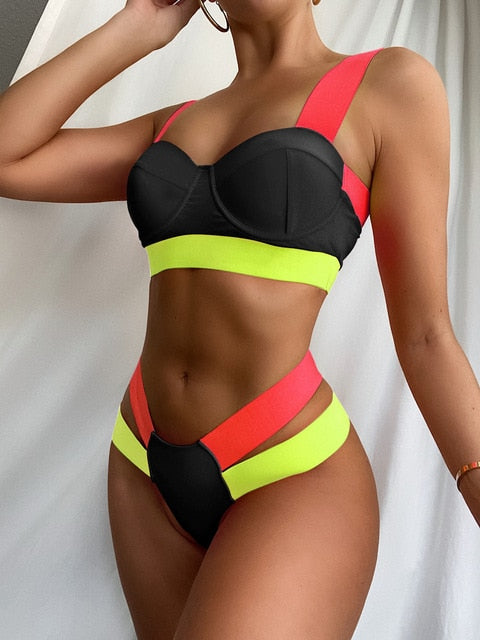 Patchwork Swimwear