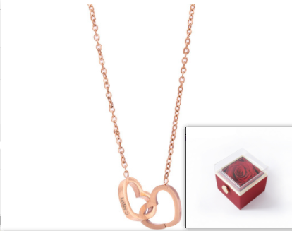 Double Heart Engraved Necklace