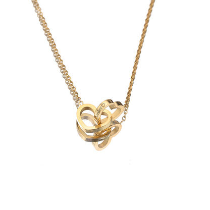 Double Heart Engraved Necklace