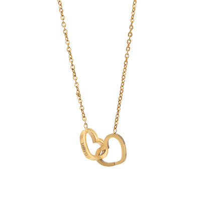 Double Heart Engraved Necklace