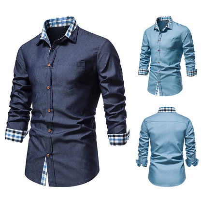 Casual Denim Long-sleeved Shirt